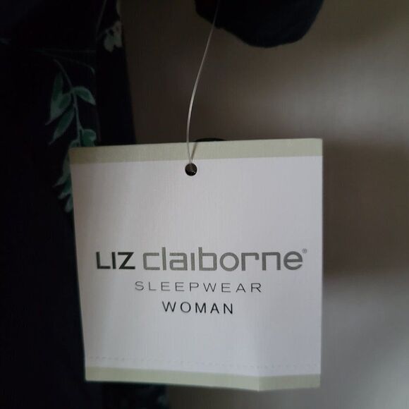 NEW 3X Liz Claiborne Sleepwear Woman's PJ Top Navy Floral stretchy Pocket NWT - Picture 7 of 8